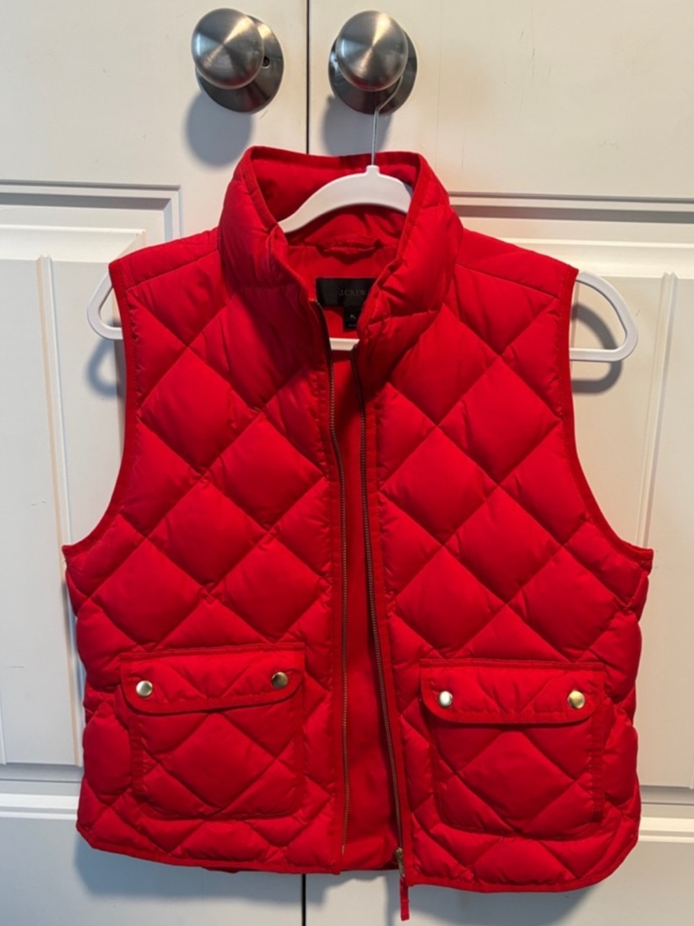 J.CREW Excursion Quilted Down Puffer Vest in Red Size Large